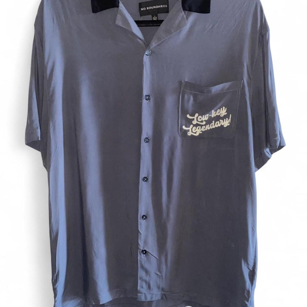 Unbranded Men's Blue and Grey Shirt